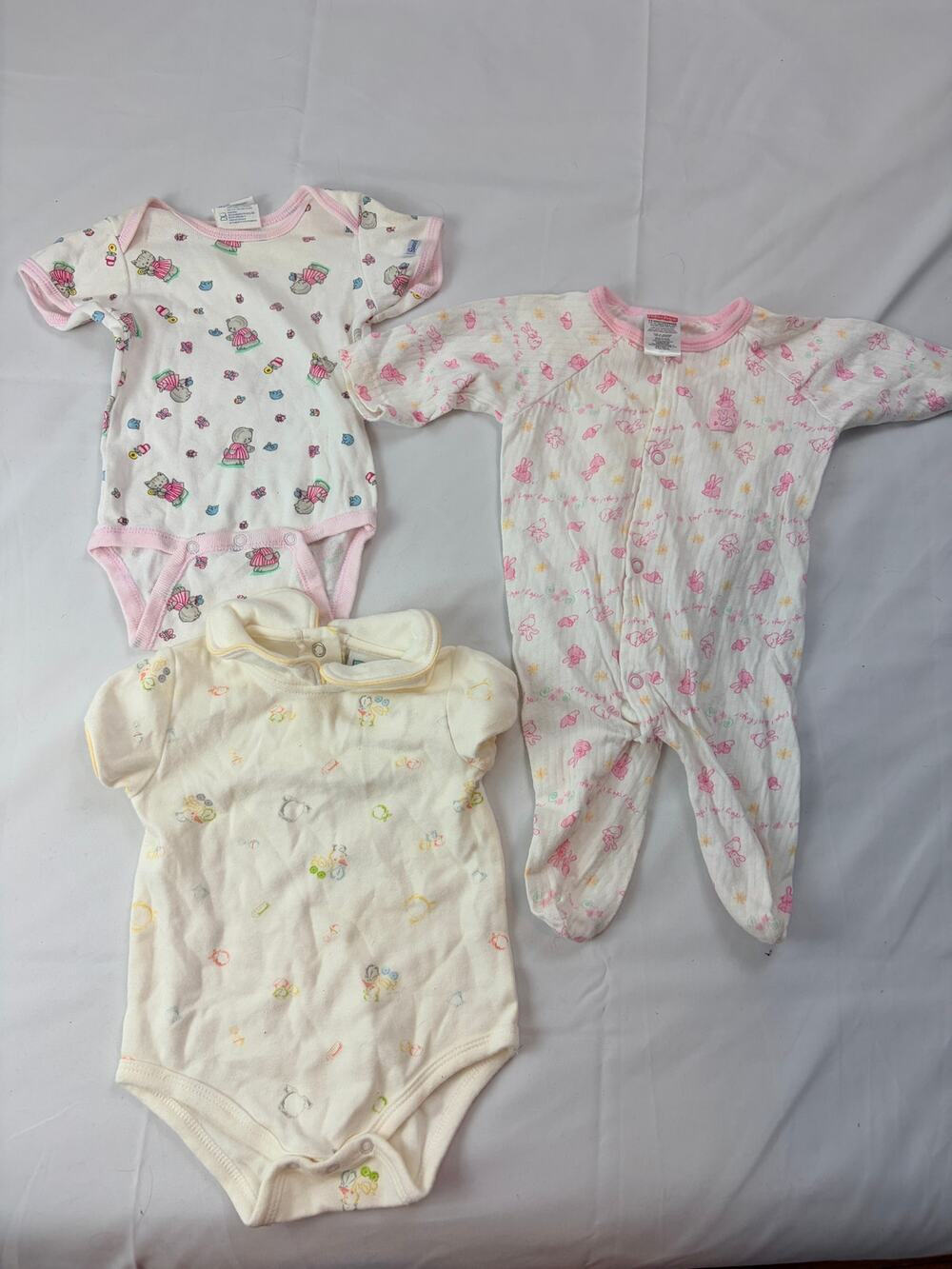 Vintage 90s Y2K Baby Girl Clothes Lot 3-6M Little Me Fisher-Price Kitten Bunny